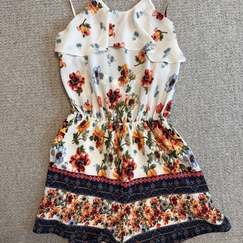 Floral openback romper